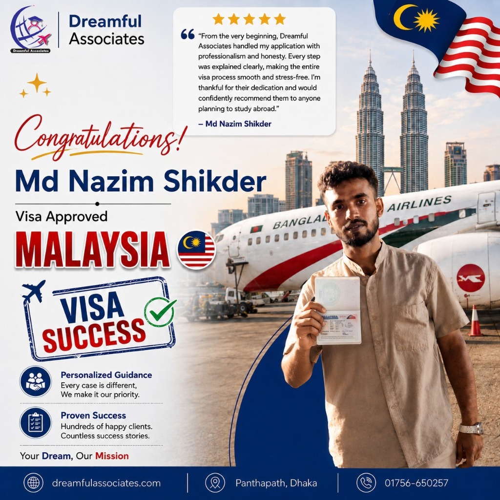 Md Nazim Shikder - Malaysia Visa Approved