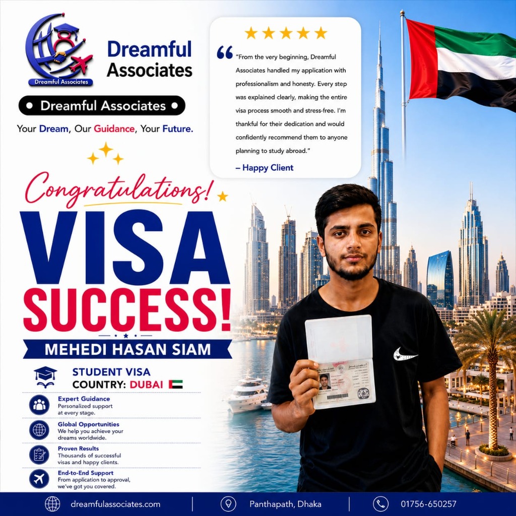 Mehedi Hasan Siam - Dubai Visa Approved