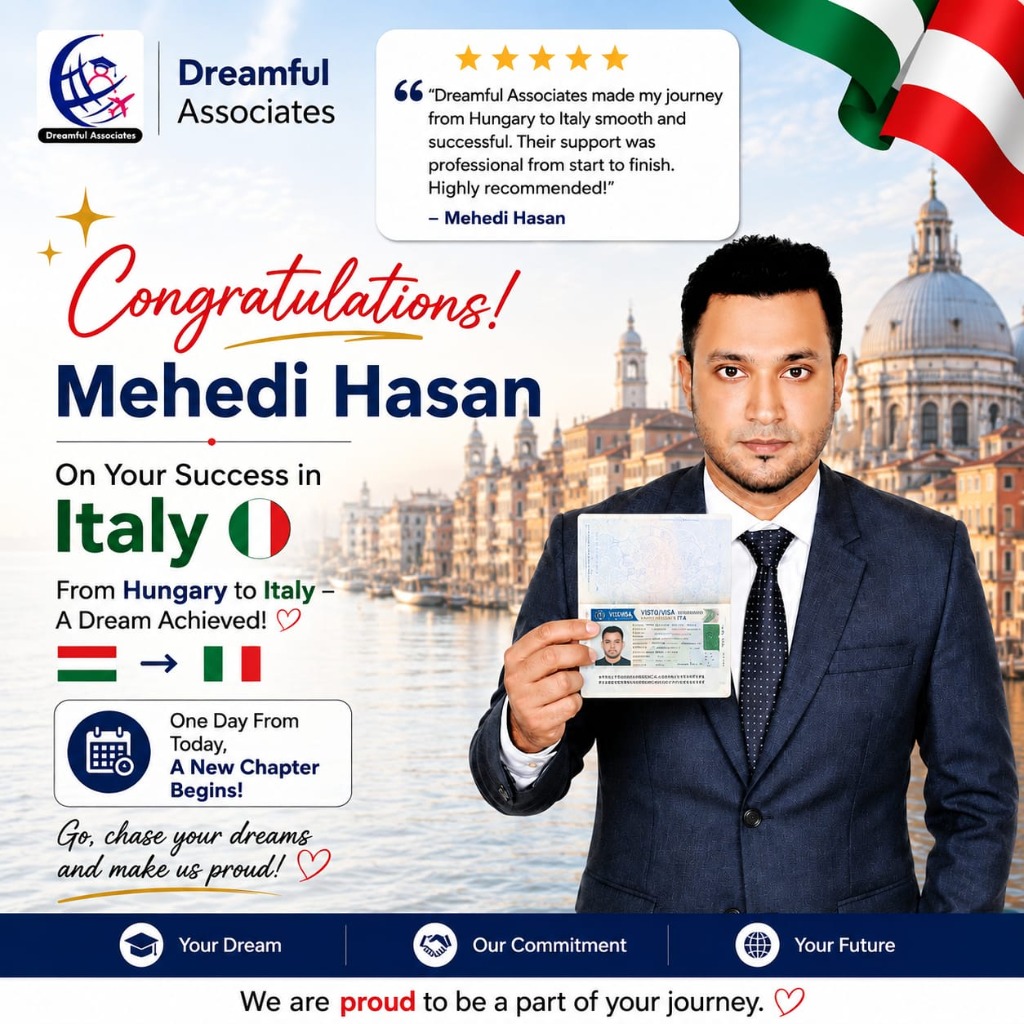 Mehedi Hasan - Italy Visa Approved (From Hungary to Italy)